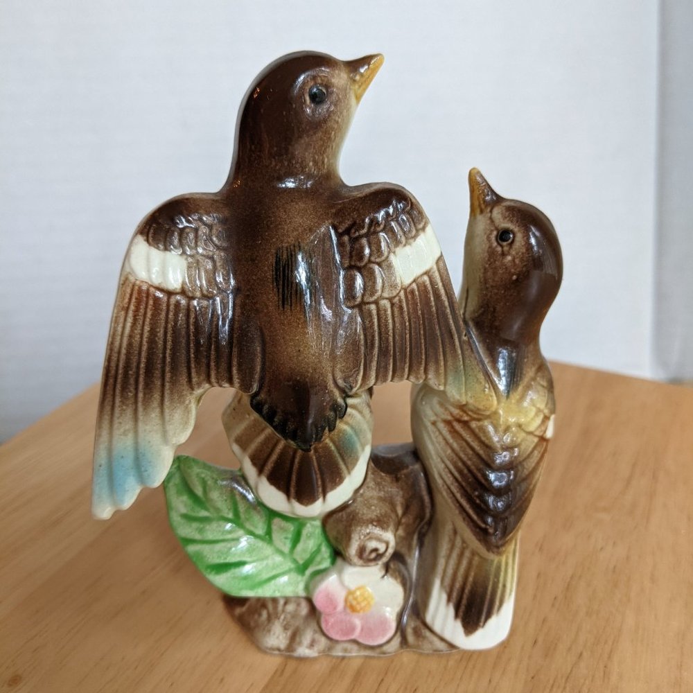 Vintage Pre 1950 MCM Trimont Ware Ceramic Song Birds Figurine